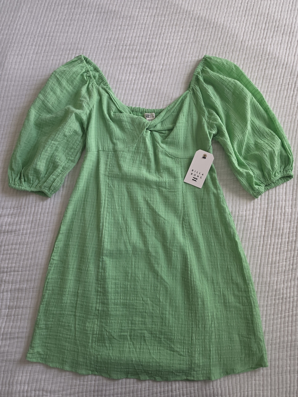 Billabong Light Green Smocked Mini Dress